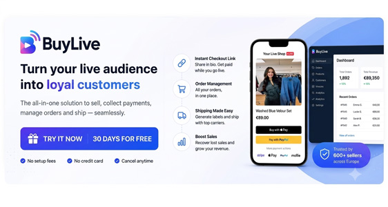 Try BuyLive for free during 30 days